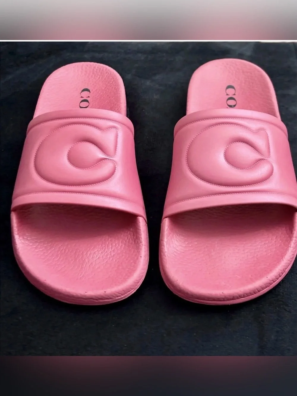 Coach Fuchsia Rubber slides. Size: 7B.